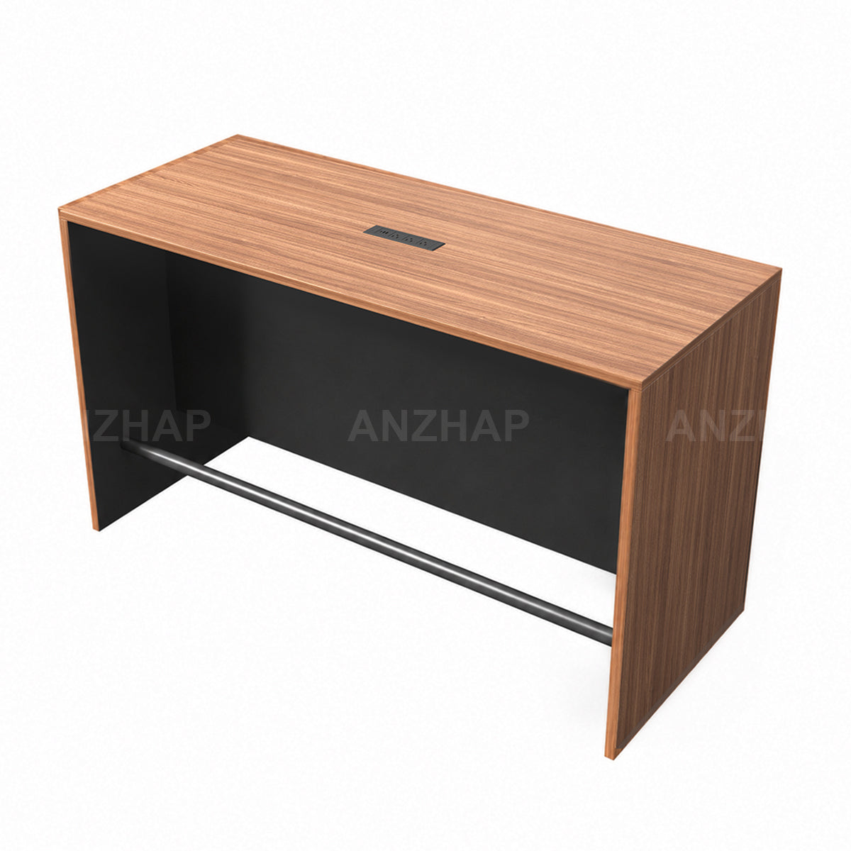 Contemporary 71" L Bar Height Table with Smart Charging Cable Box, Reinforced Front Panel for Office Break Rooms, Lounge Areas, Home Bars & Cafes (In Stock)