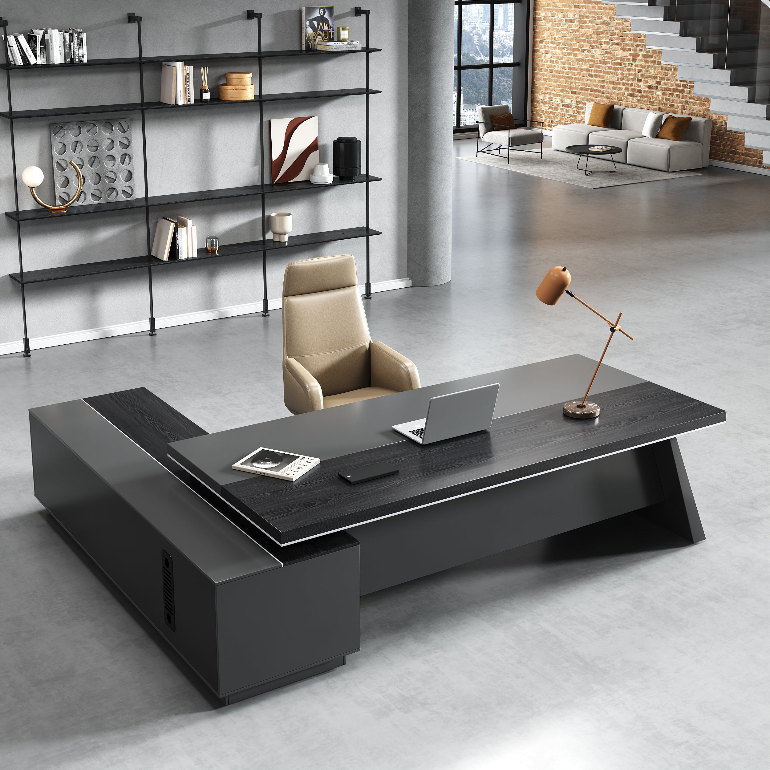 Minimalist Modern Executive desk for home office（Stock Items）