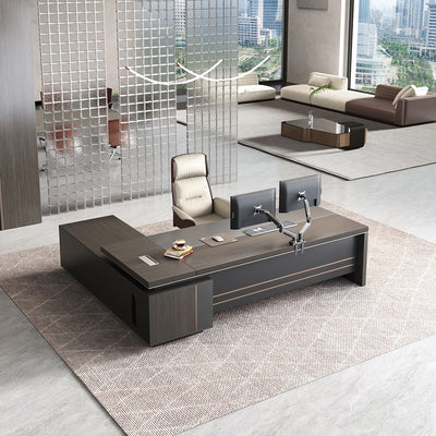 Stylish Minimalist Executive Desk with Spacious Work Surface （Stock Items）