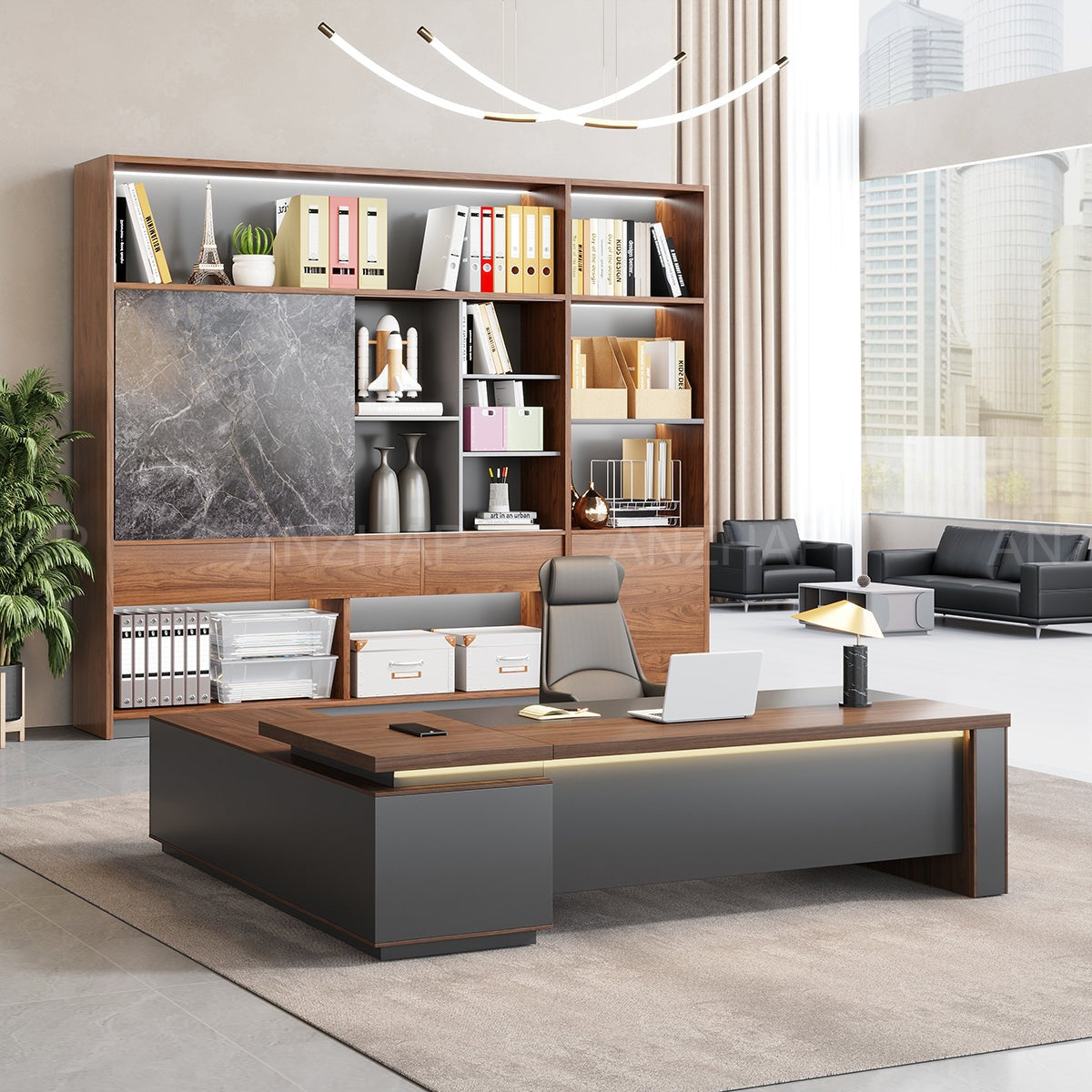 Modern Large-capacity File Cabinet with Sliding Doors for Office（Stock Items）