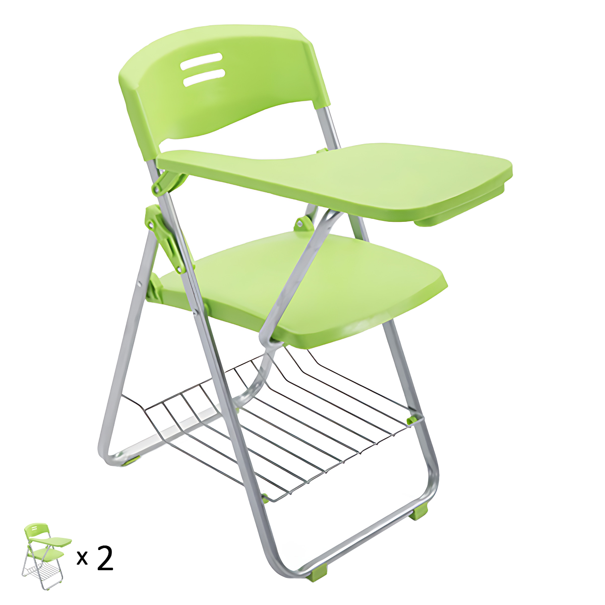 Folding Training Chair with Writing Board and Book Pocket