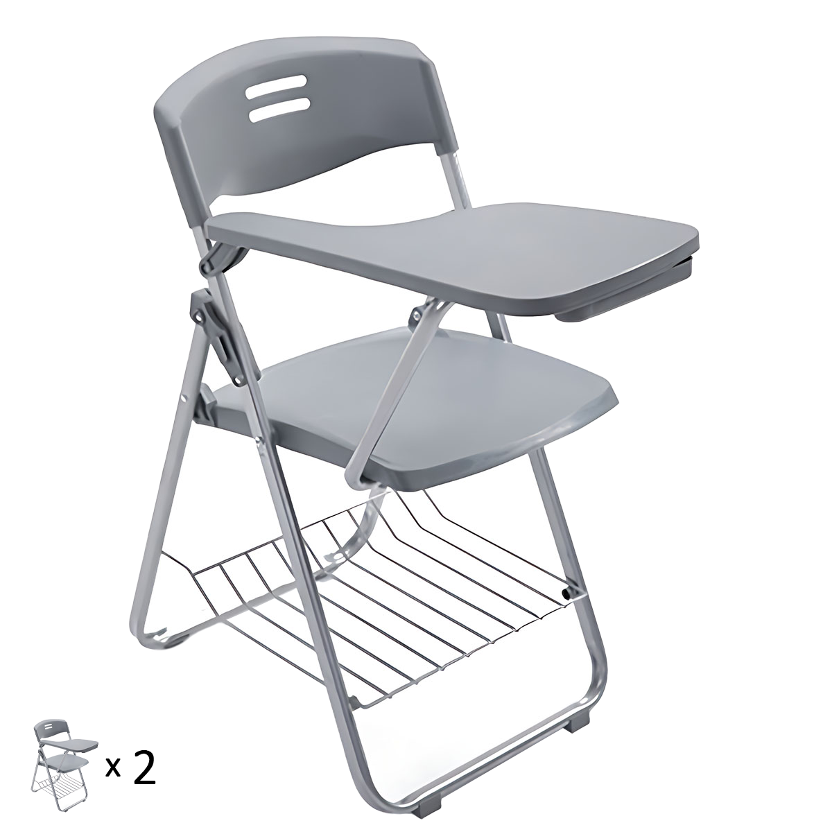 Folding Training Chair with Writing Board and Book Pocket