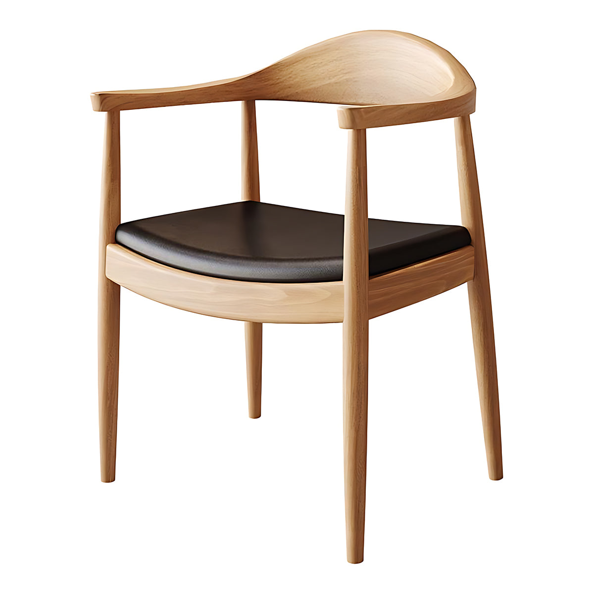 Minimalist High-End All-Wood Rectangular Conference Table with a Thick Tabletop Design