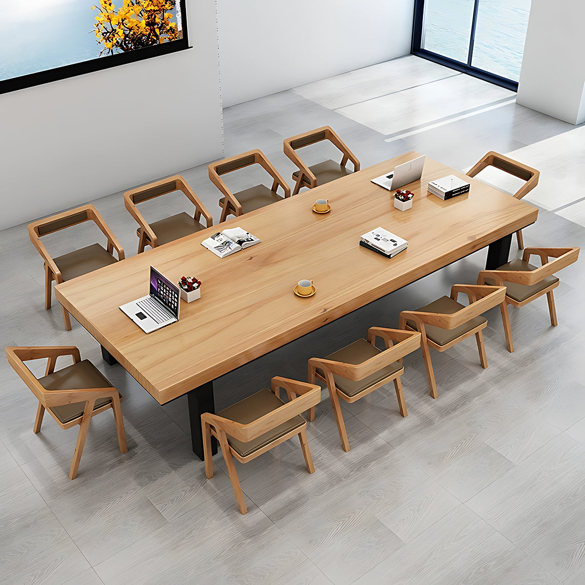 Nordic Simplicity Solid Wood Office Conference Table