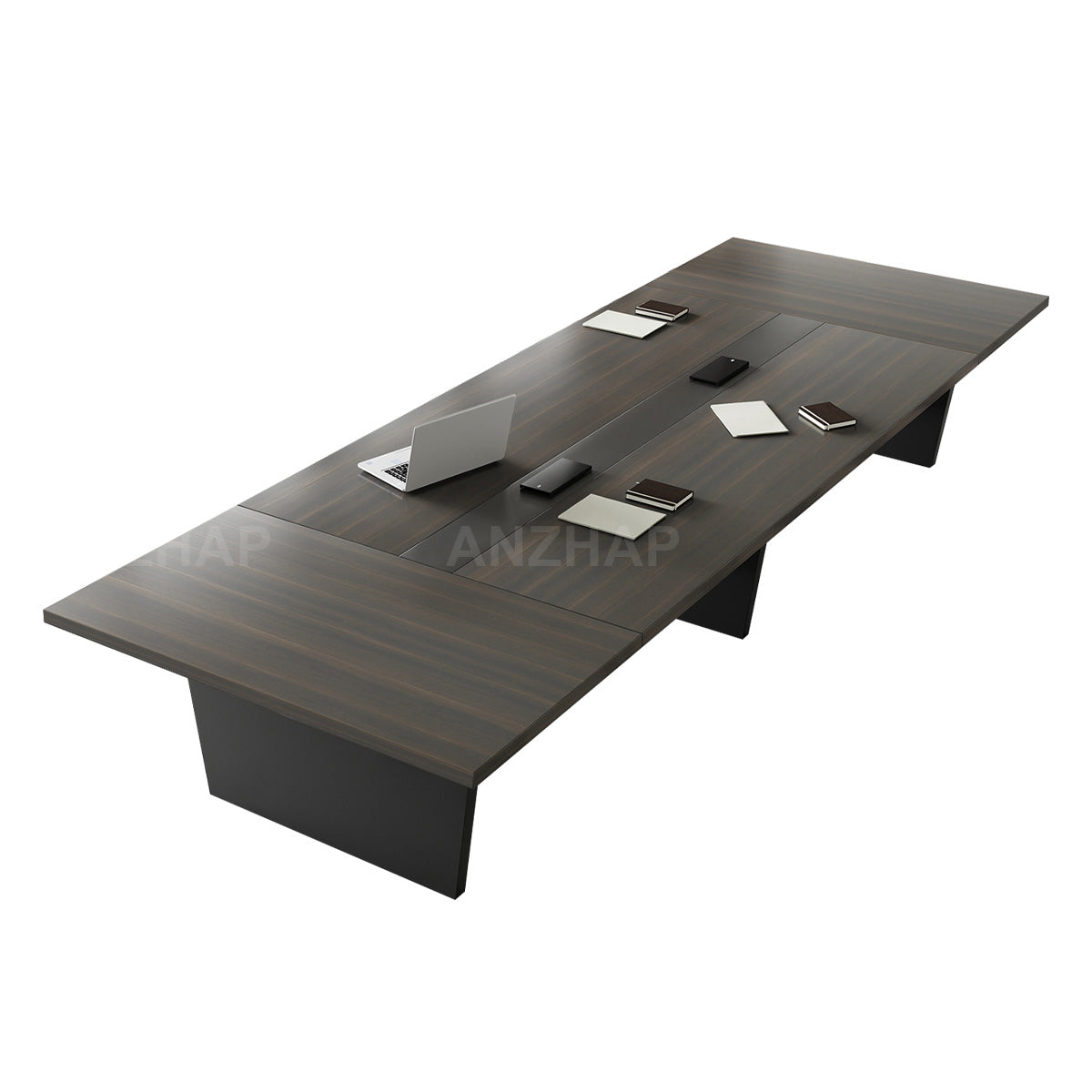 Conference Table, Wood-Toned & Iron Gray East Coast Stock, Wood-Toned & Iron Gray finish, L118" x W51" x H30", for meeting room or boardroom, modern...