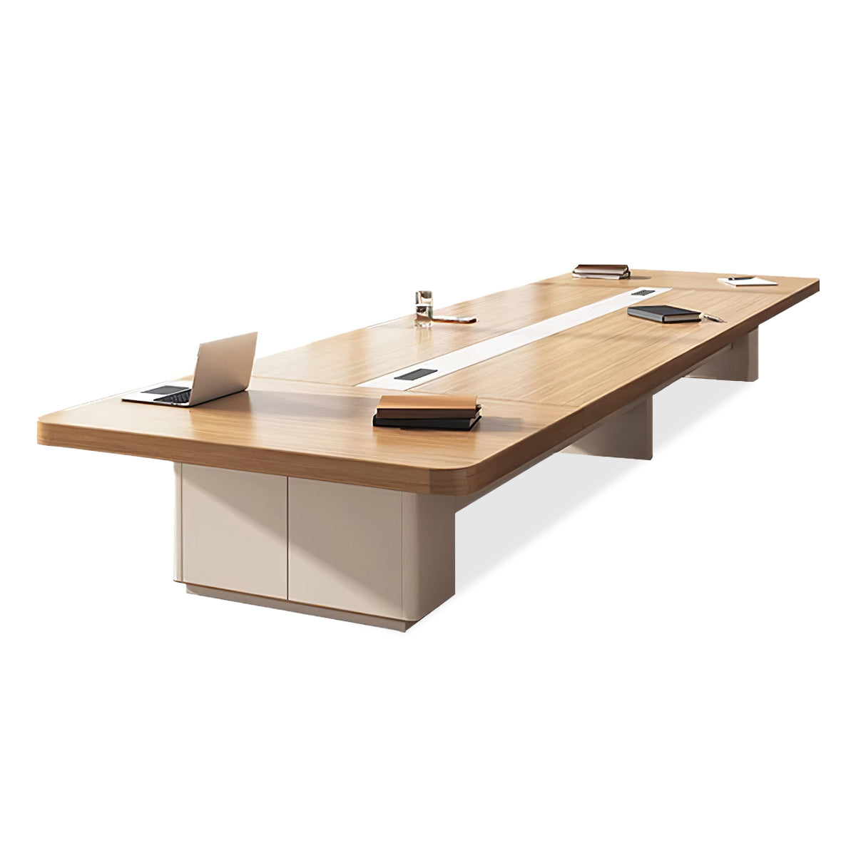 Conference Table, Light Oak, Light Oak finish, L126" x W47" x H30", for meeting room or boardroom, modern boardroom furniture