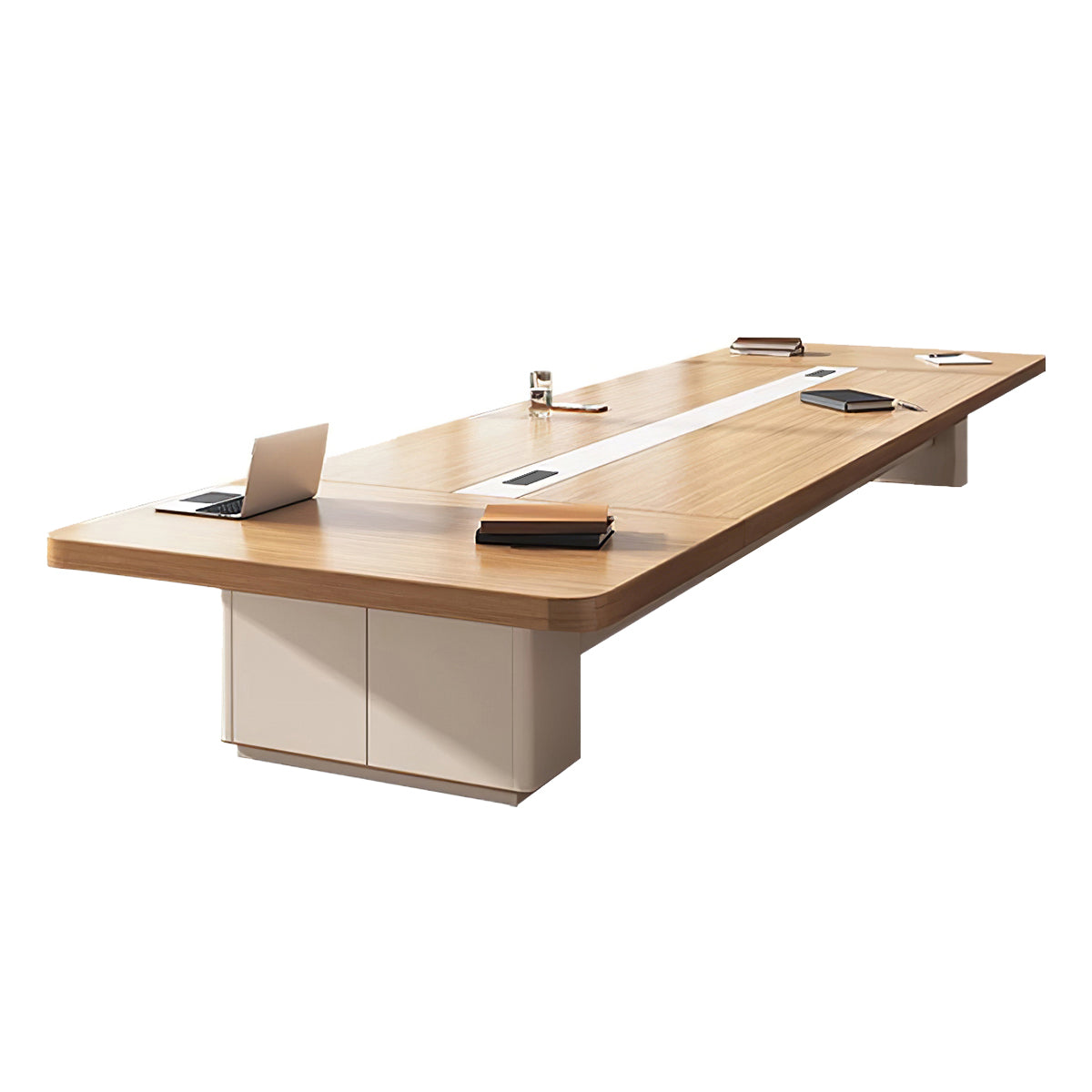 Conference Table, Light Oak, Light Oak finish, L87" x W47" x H30", for meeting room or boardroom, modern boardroom furniture