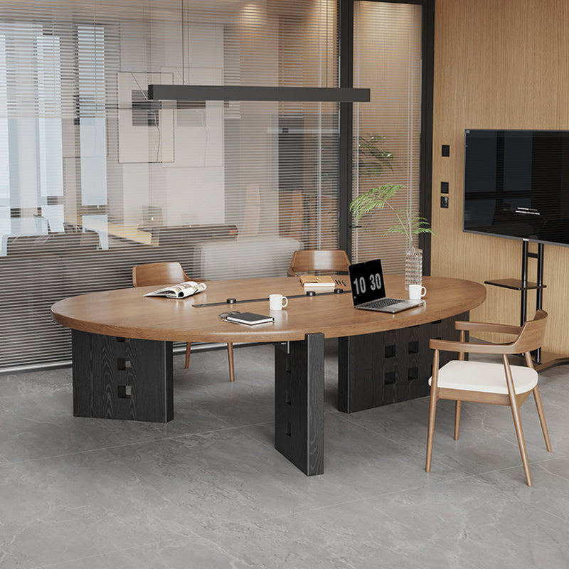 Solid Wood Conference Table and Chair Set of Different Shapes & Sizes Size: L63" x W35" x H30" / Style: 63” Conference Table + 3 Hiroshima Chairs / Color: Walnut