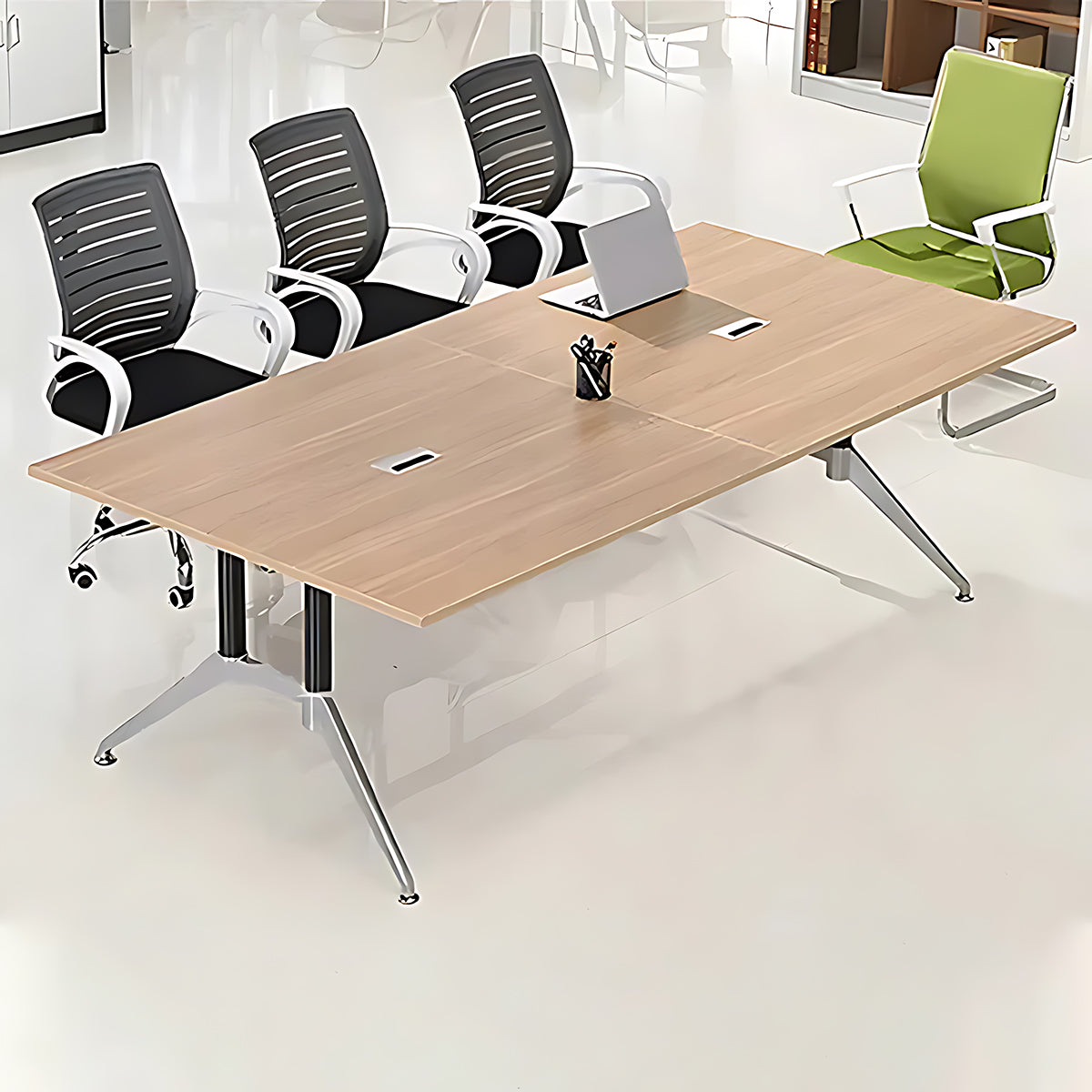 Long and Stylish Office Meeting Table Set