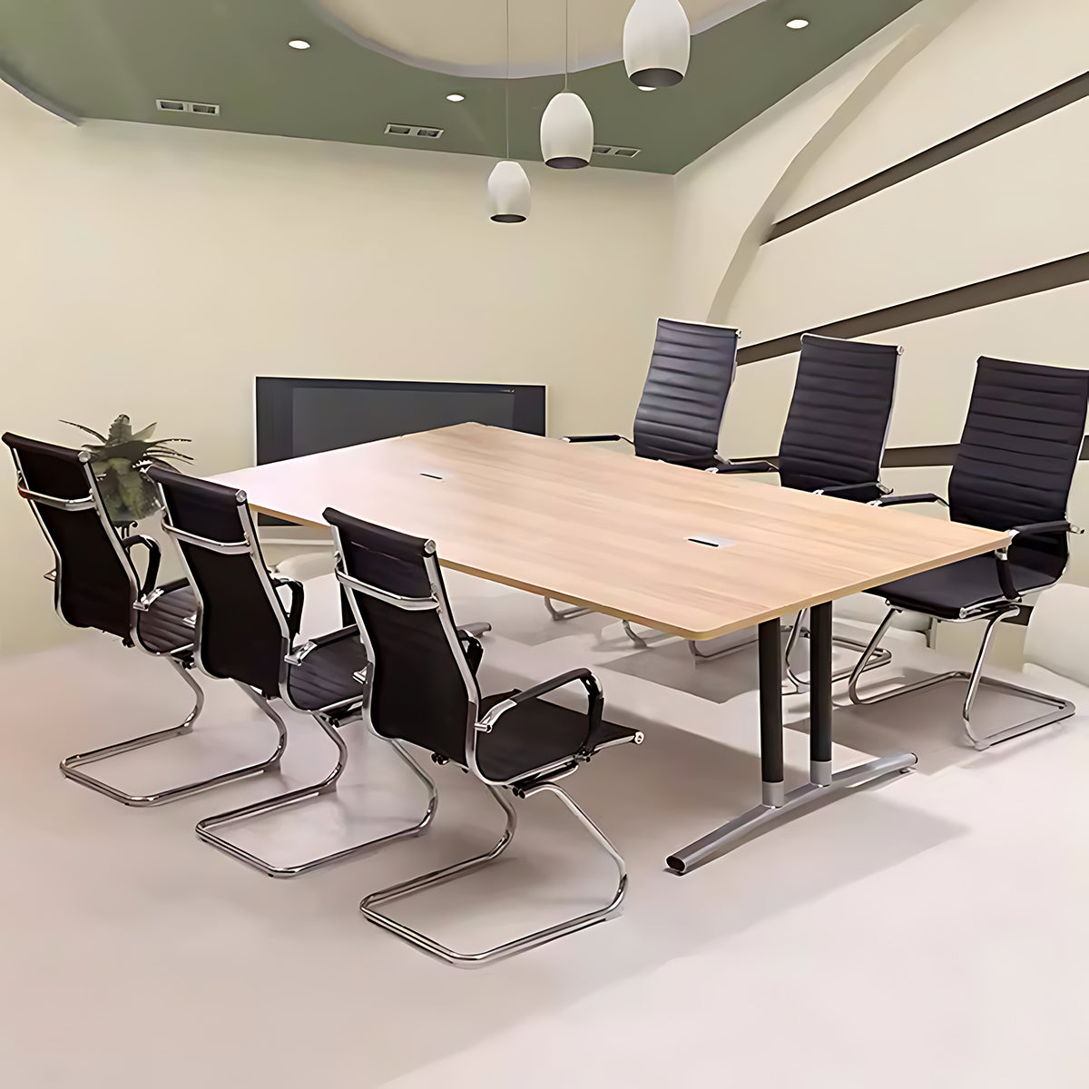 Modern Minimalist Rounded Conference Table