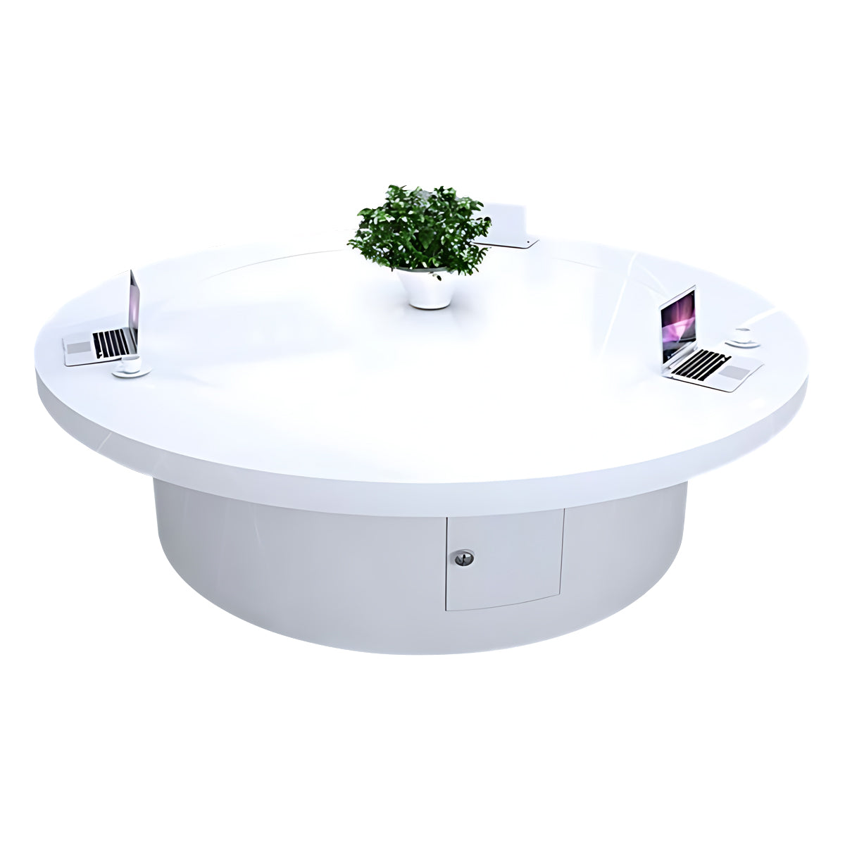 Simple Business Round Painted Negotiation Conference Table