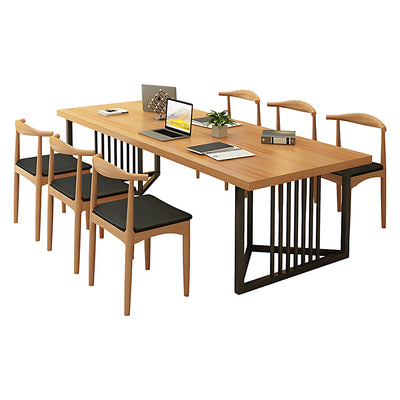 Nordic Modern Solid Wood Conference Table  Industrial Style Office Long Table