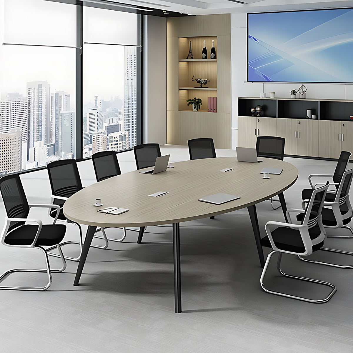 Sleek Office Solution Modern Oval Conference Table