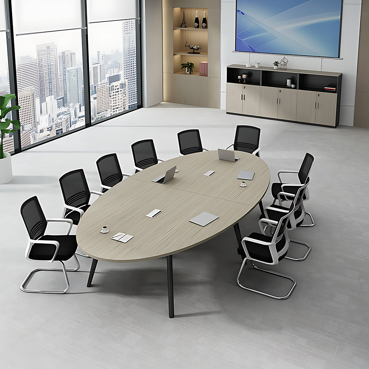 Sleek Office Solution Modern Oval Conference Table