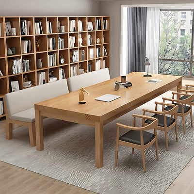 Elegant Solid Wood Minimalist Conference Table