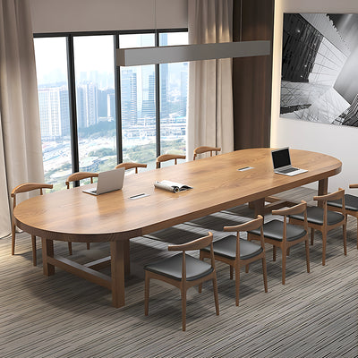 Solid Wood Elegant Oval Conference Table