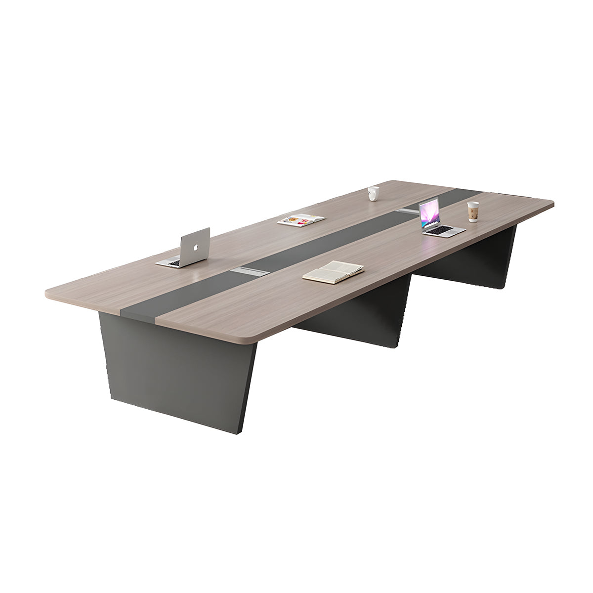 Conference Table 94–157 in Wide (8–13 ft) for 6–12 People with Cable Management（Stock Items）
