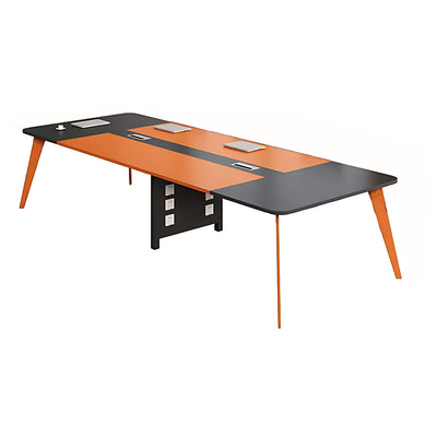 Orange Small Rectangular Conference Table Office Desk