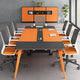 Orange Small Rectangular Conference Table Office Desk