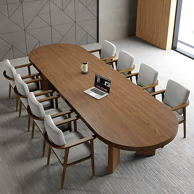 Simple Modern Oval Solid Wood Conference Table Long Table