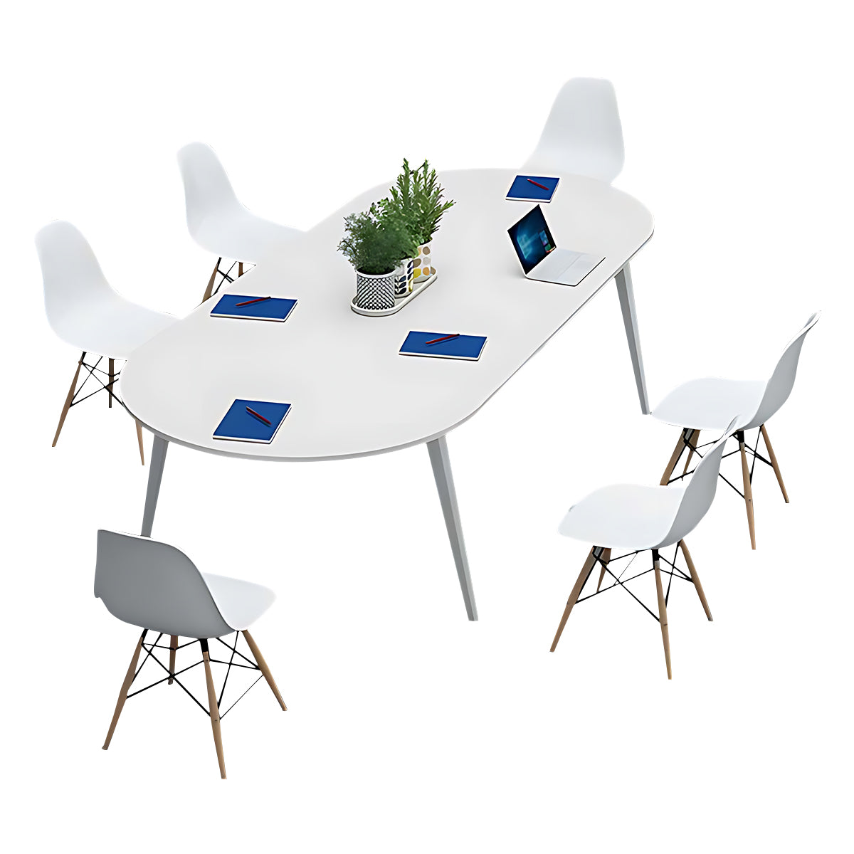 White Oval Conference Table Long Table Office Desk