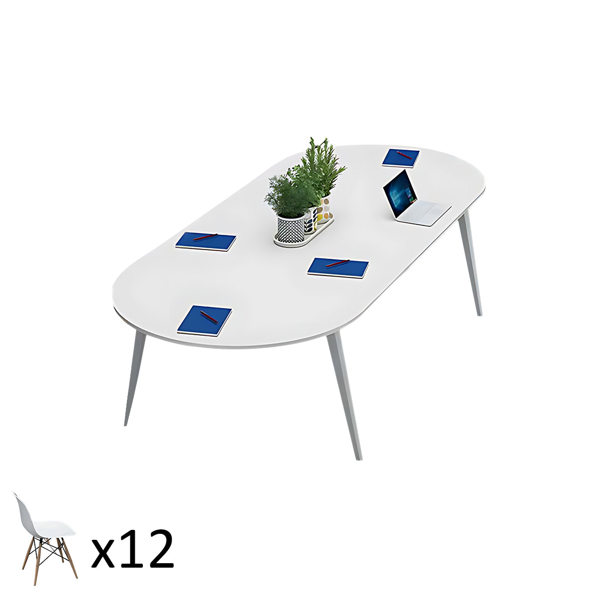 White Oval Conference Table Long Table Office Desk