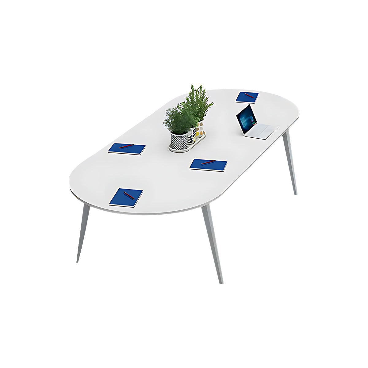 White Oval Conference Table Long Table Office Desk