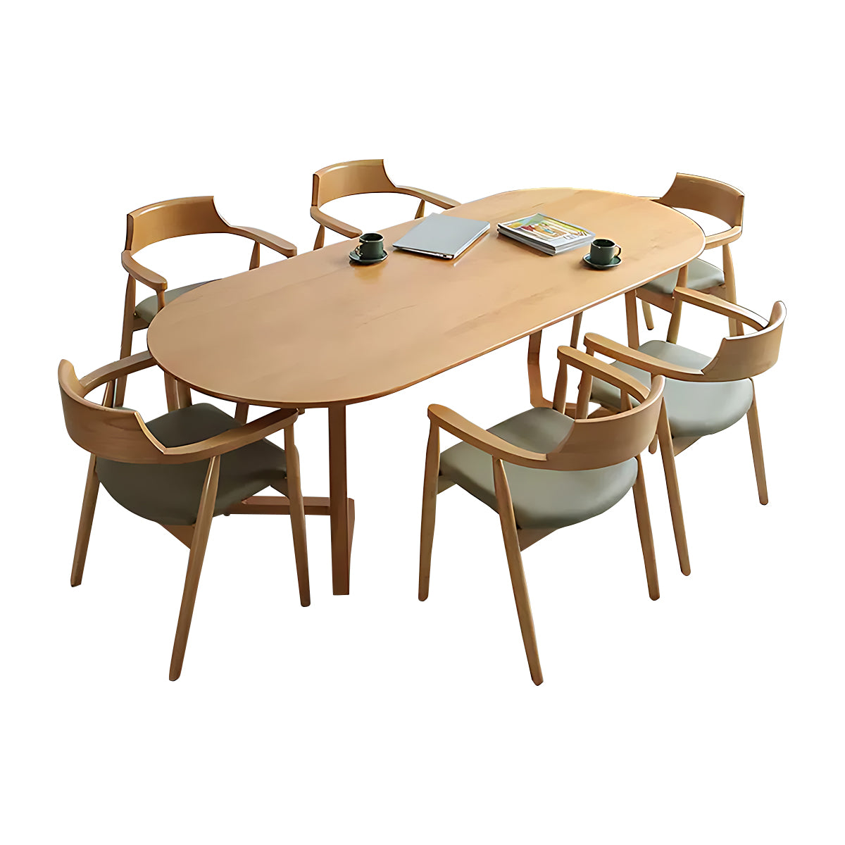 Oval Small Home Log Conference Table