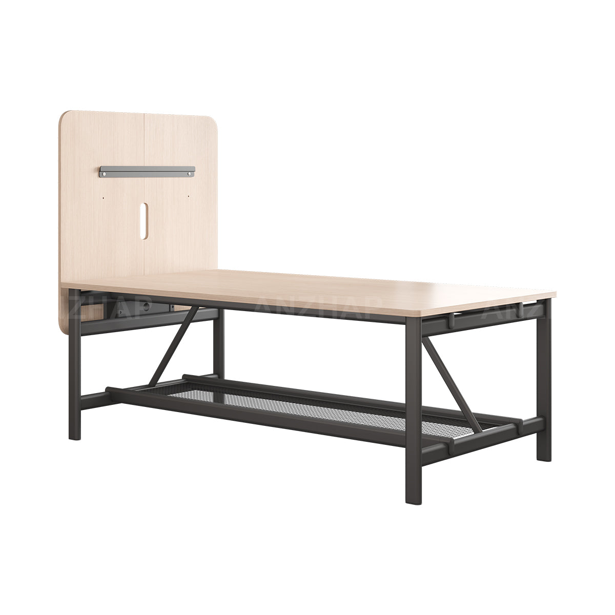 Conference Table with Display Mounting Panel, Metal Frame & Under-Table Mesh Storage（Stock Items）