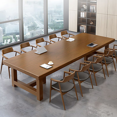 Long Rustic Wooden Conference Table Office Table