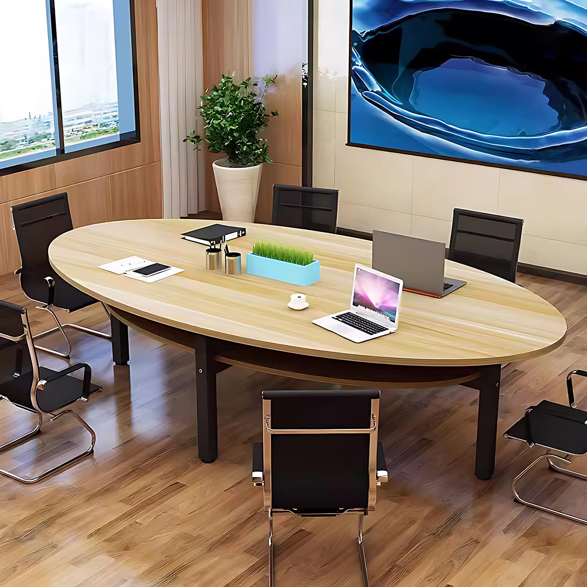 Minimalist Design Versatile Oval Conference Table