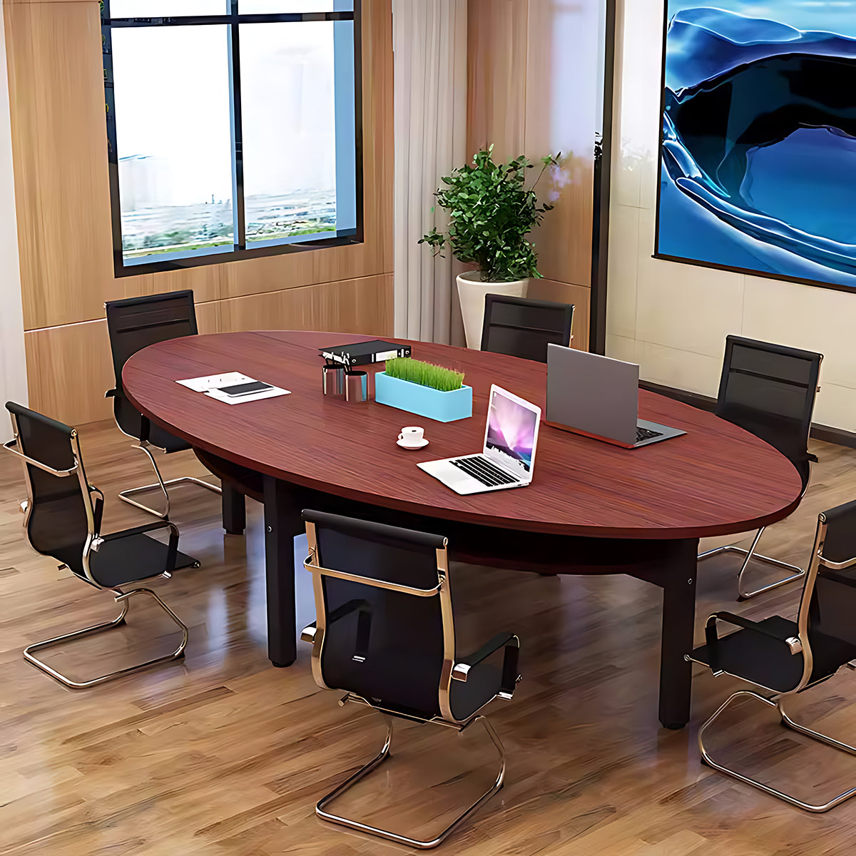 Minimalist Design Versatile Oval Conference Table