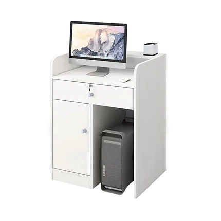 Efficient and Compact Modern Reception Desk with Dust-Proof Storage Cabinet（Sale Event）