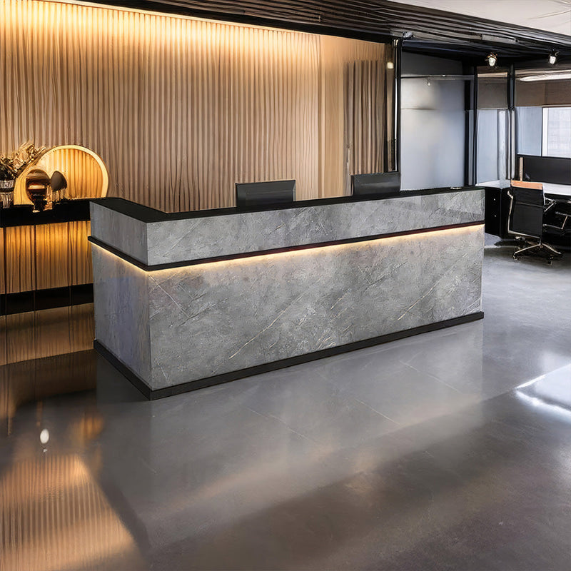 Compact Baked Paint Reception Desk With Keyboard Tray And Lockable Drawer For Salons, Boutiques And Offices