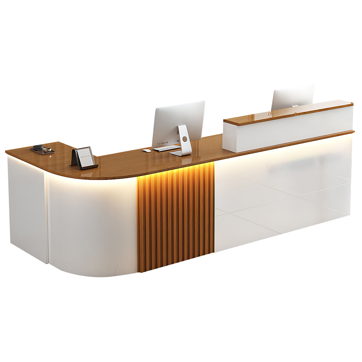 L-Shaped White Office Reception Desk and Store Counter（Stock Items）