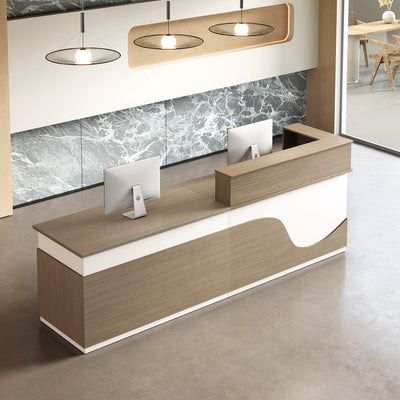 Modern Wood Reception Desk with Storage（Stock Items）