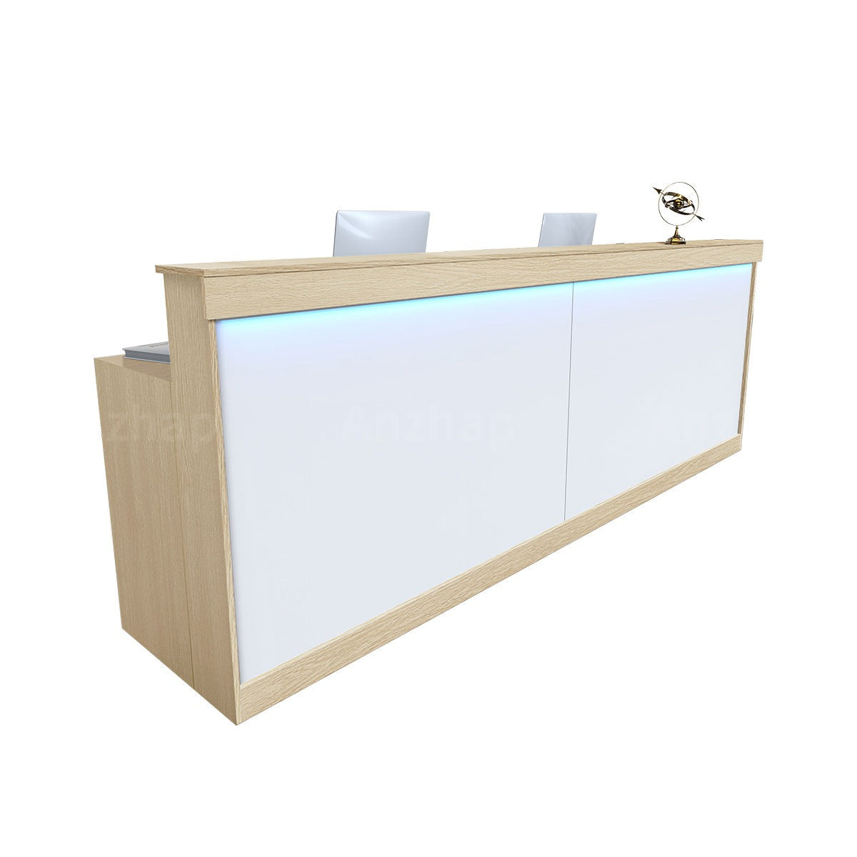 Minimalist Office Reception Desk with Storage Cabinet & Keyboard Tray (Stock Items)