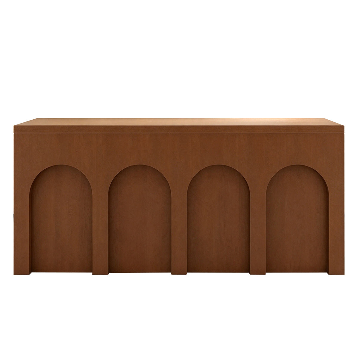 Arch Design Reception Desk with Cable Management, Reinforced Structure & Organized Storage for Retail Spaces