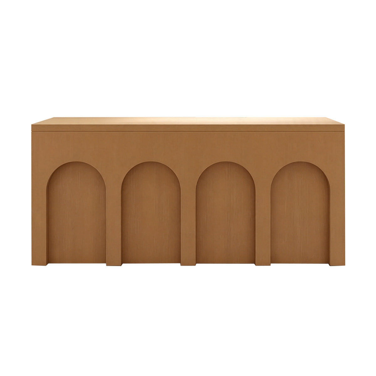 Arch Design Reception Desk with Cable Management, Reinforced Structure & Organized Storage for Retail Spaces