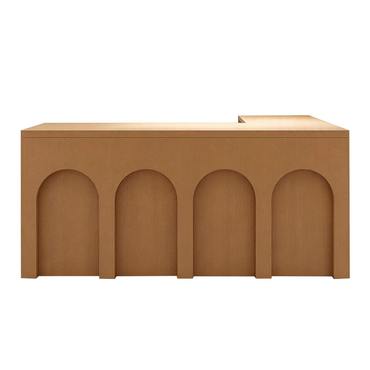 Arch Design Reception Desk with Cable Management, Reinforced Structure & Organized Storage for Retail Spaces