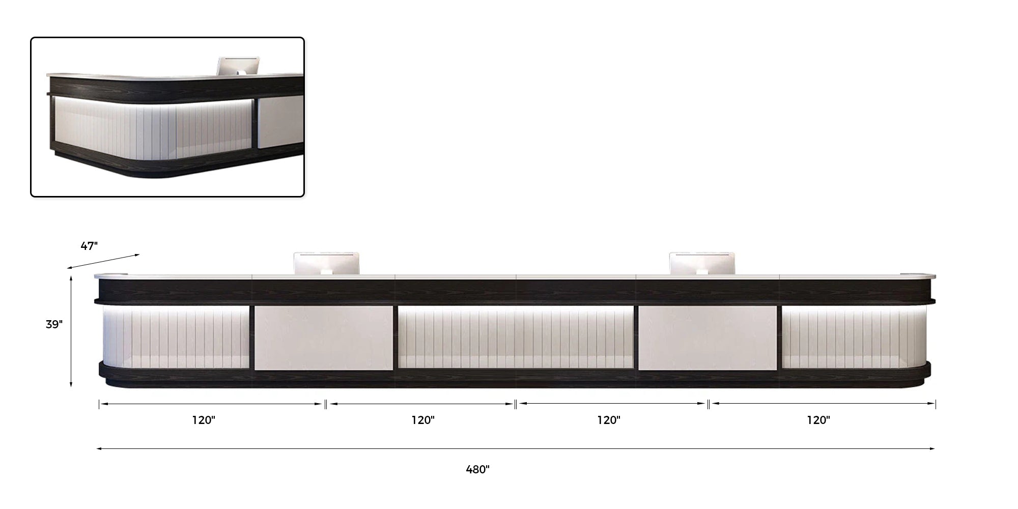 Vintage industrial style bar cash counter front desk reception desk