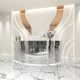 Semi Circular Reception Desk Stainless Steel Rust Resistant Storage Keyed Drawers