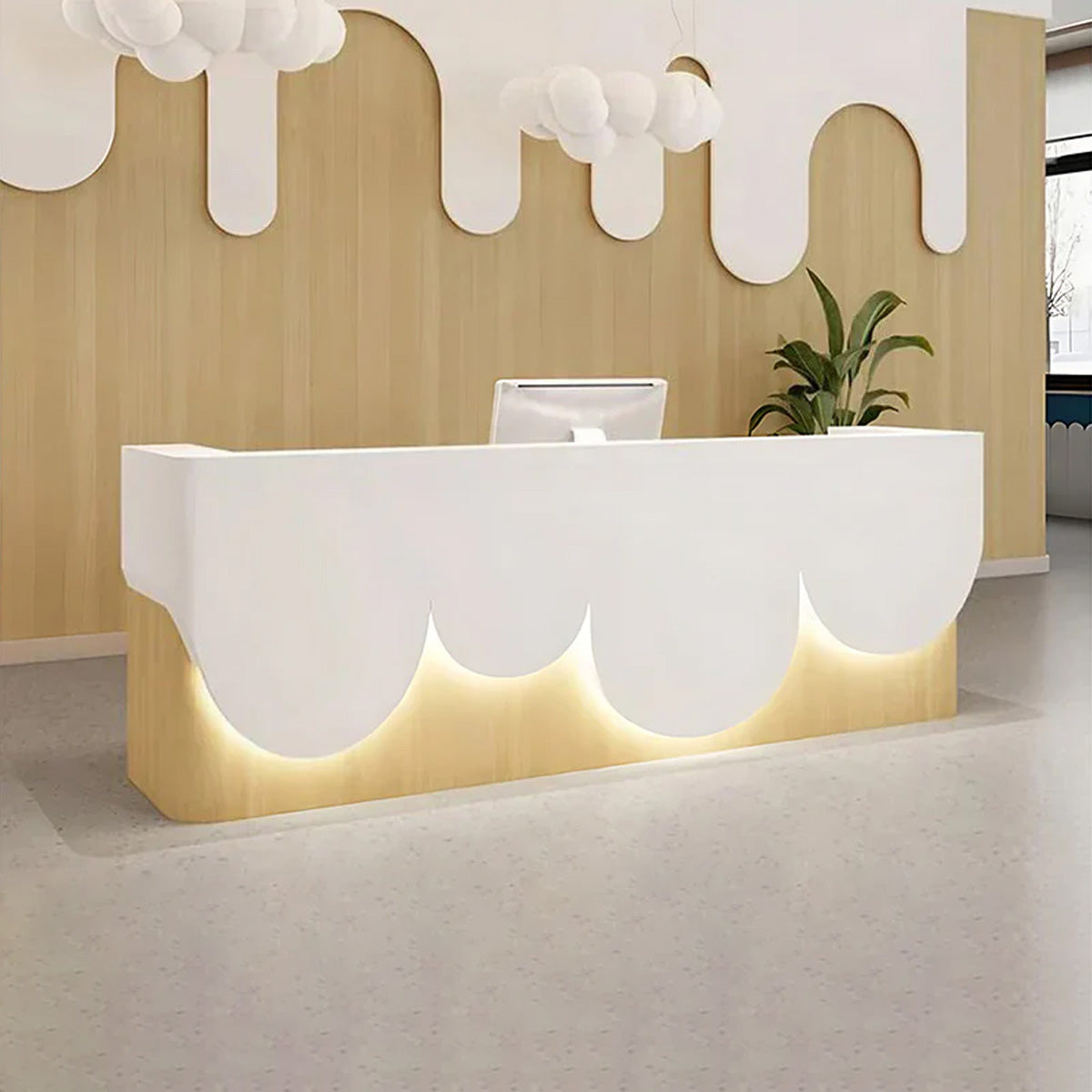 Painted Reception Desk with a Simple and Modern Design