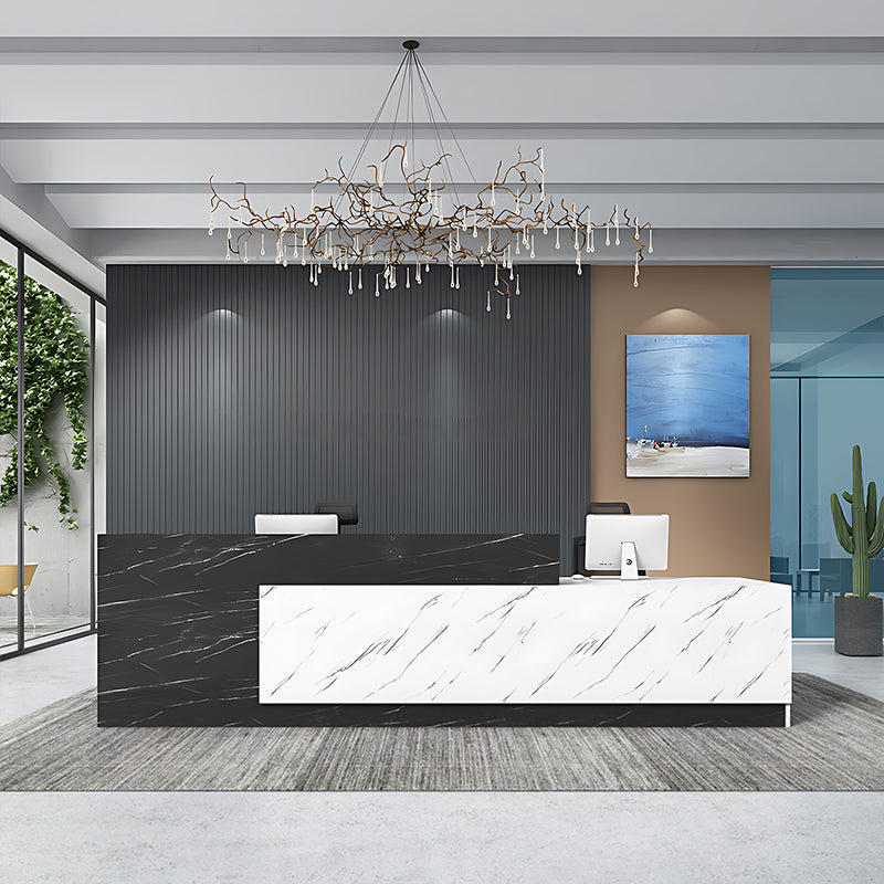 Minimalist and Practical Reception Desk with a Sturdy Tabletop Design