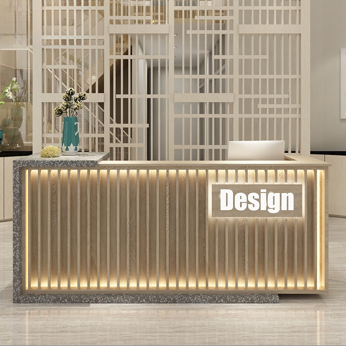 Simple Modern Company Front Desk Reception Desk