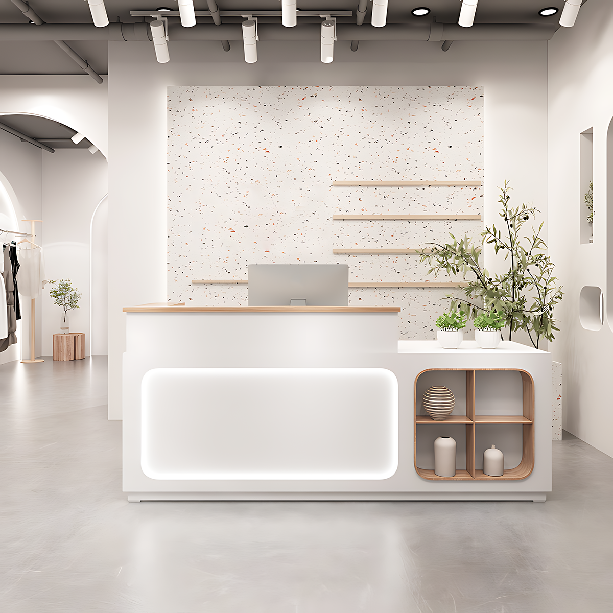 Customizable Corner Reception Desk With Light