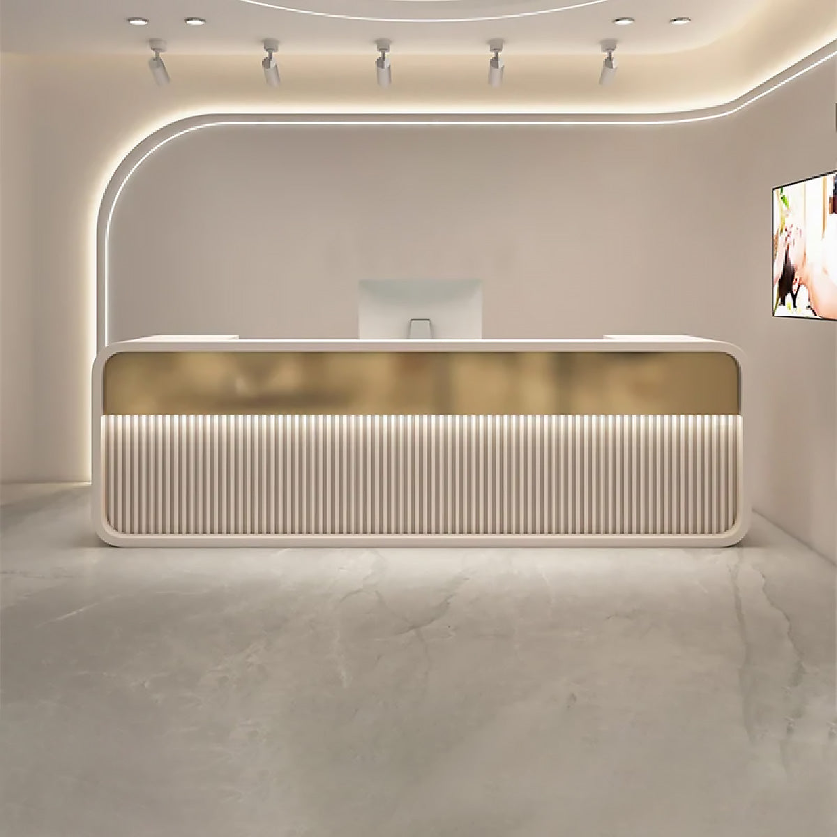 Alt Reception Modern Reception Desk 47–142 in Wide with Ample Storage – Anzhap