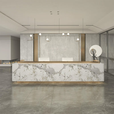 Company Reception Counter Beauty Salon Bar Marble Rock Slab Counter