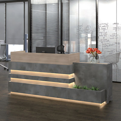 Industrial Style Office Front Desk with Lights