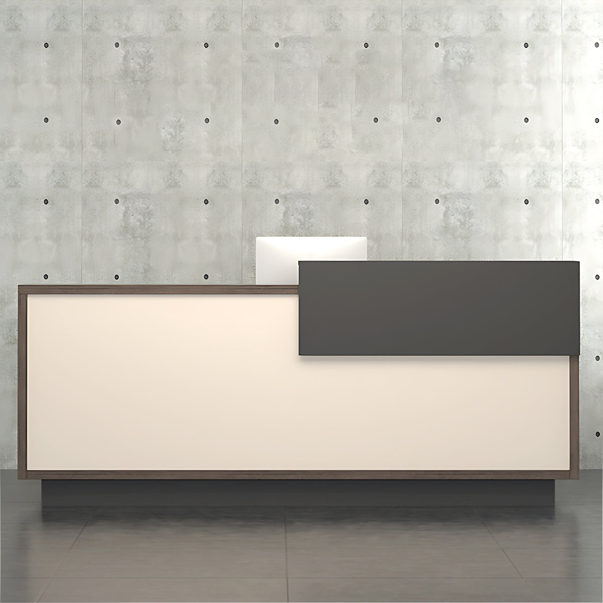 Minimalist Wood Paneled Reception Desk